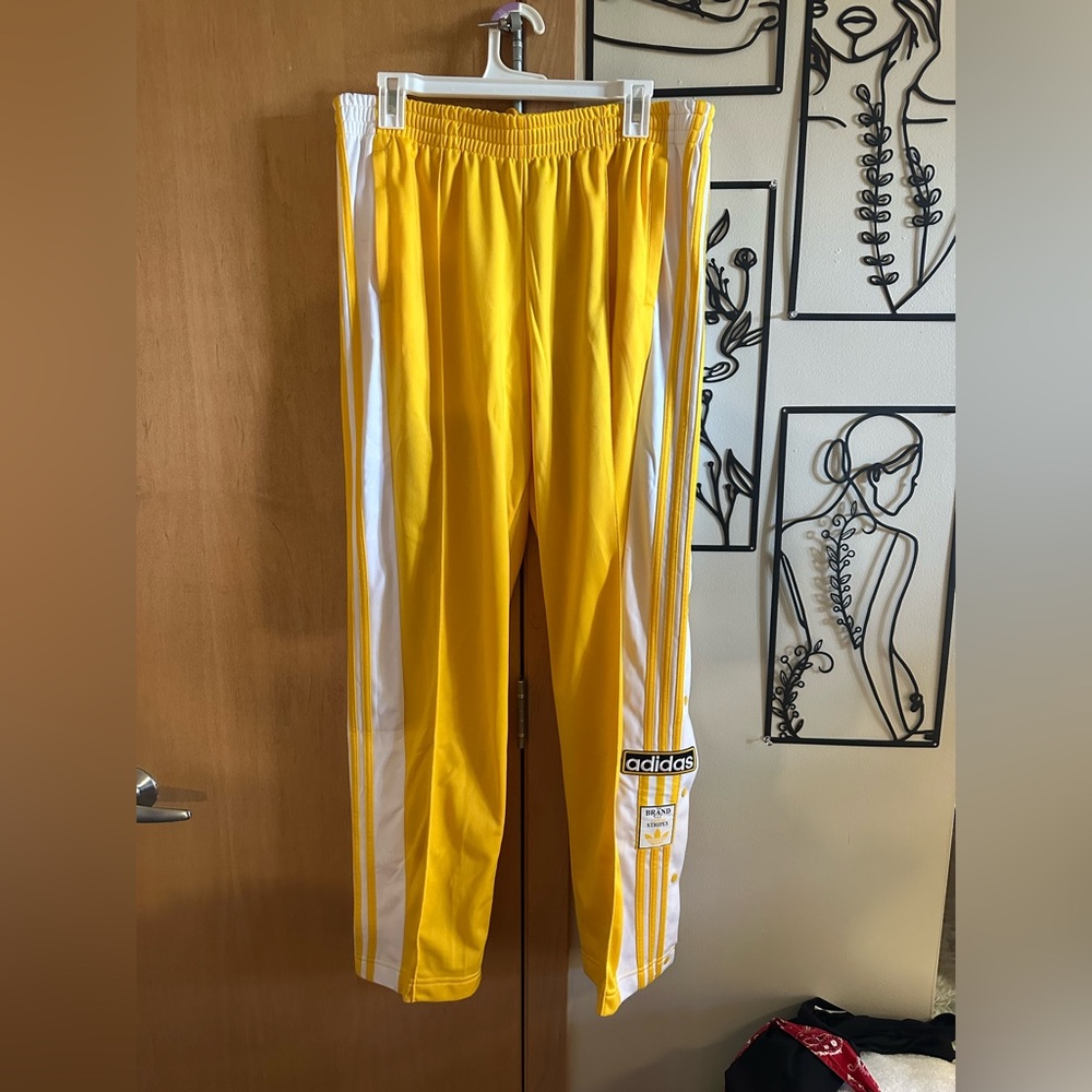 Women’s Adidas Adibreak Yellow and White Joggers